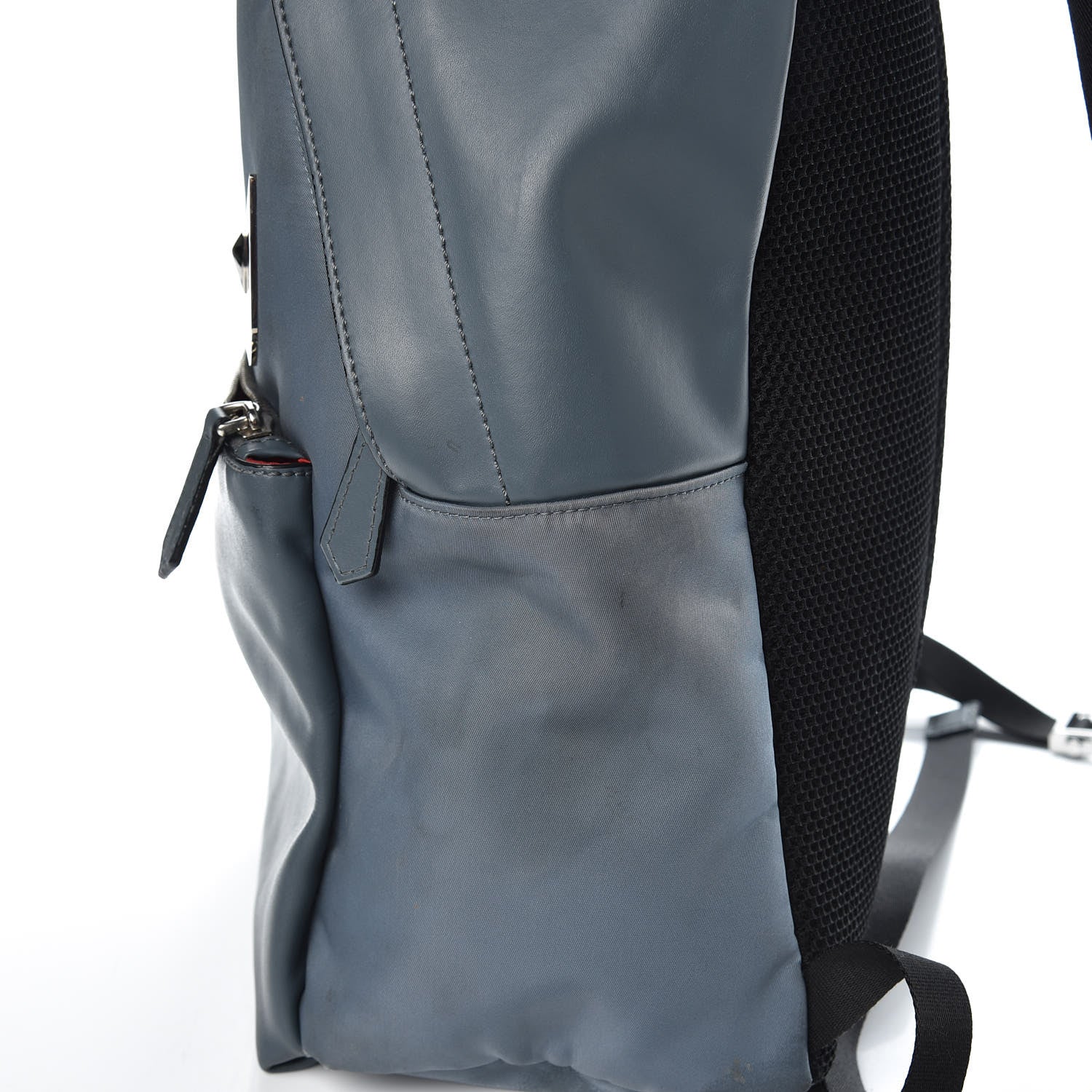 Fendi Nylon Vitello Liberty Metal Monster Eyes Rounded Backpack Tempesta 13 of 16