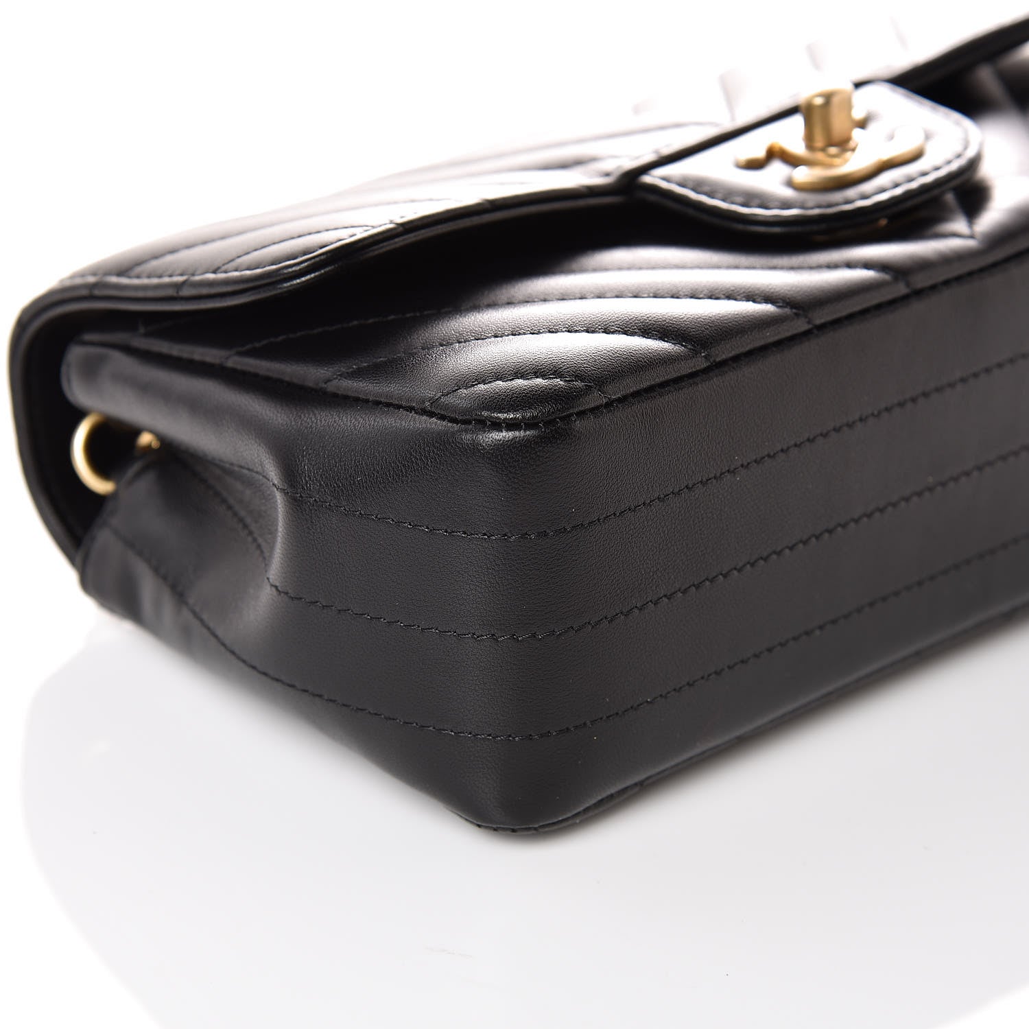 Chanel Lambskin Chevron Quilted Mini Rectangular Flap Black 5 of 10