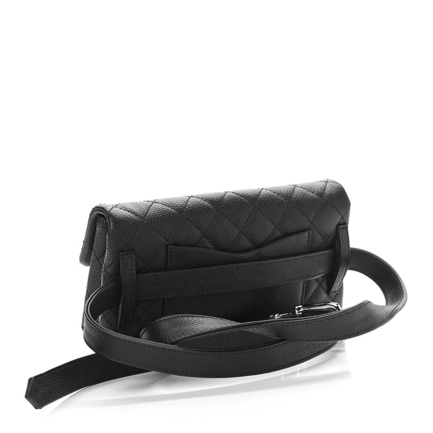 Grained Calfskin Quilted 2.55 Reissue Flap Belt Bag Clutch Black