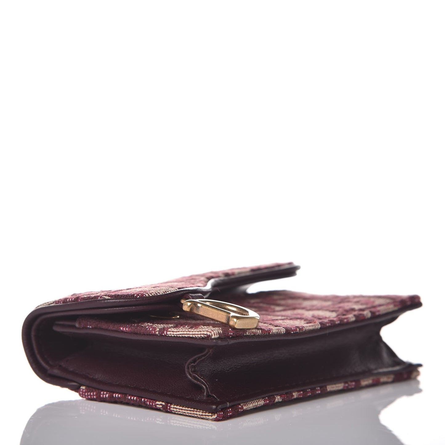 Oblique Saddle Card Holder Bordeaux