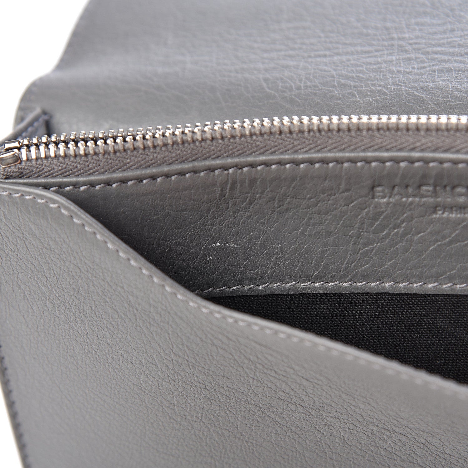 Balenciaga Agneau Silver Metallic Edge Hardware Wallet On Chain Grey 13 of 14