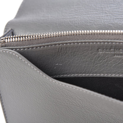 Balenciaga Agneau Silver Metallic Edge Hardware Wallet On Chain Grey 13 of 14