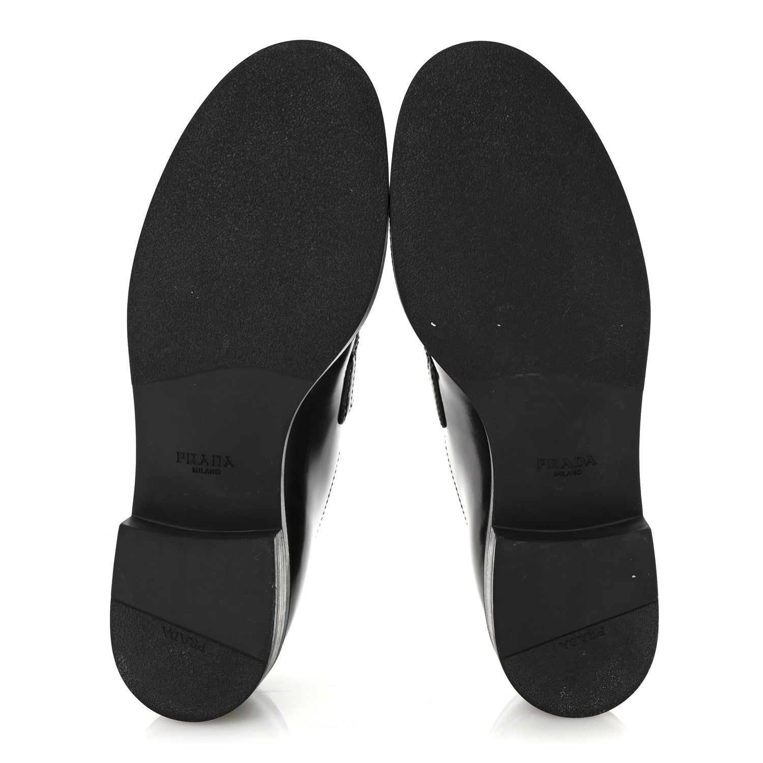 Prada Spazzolato Metal Triangle Logo 20mm Loafers 40 Black 6 of 9