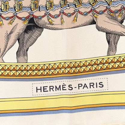 Hermes Silk Grand Apparat Forever Scarf 90 Creme Gold Multicolore 2 of 4