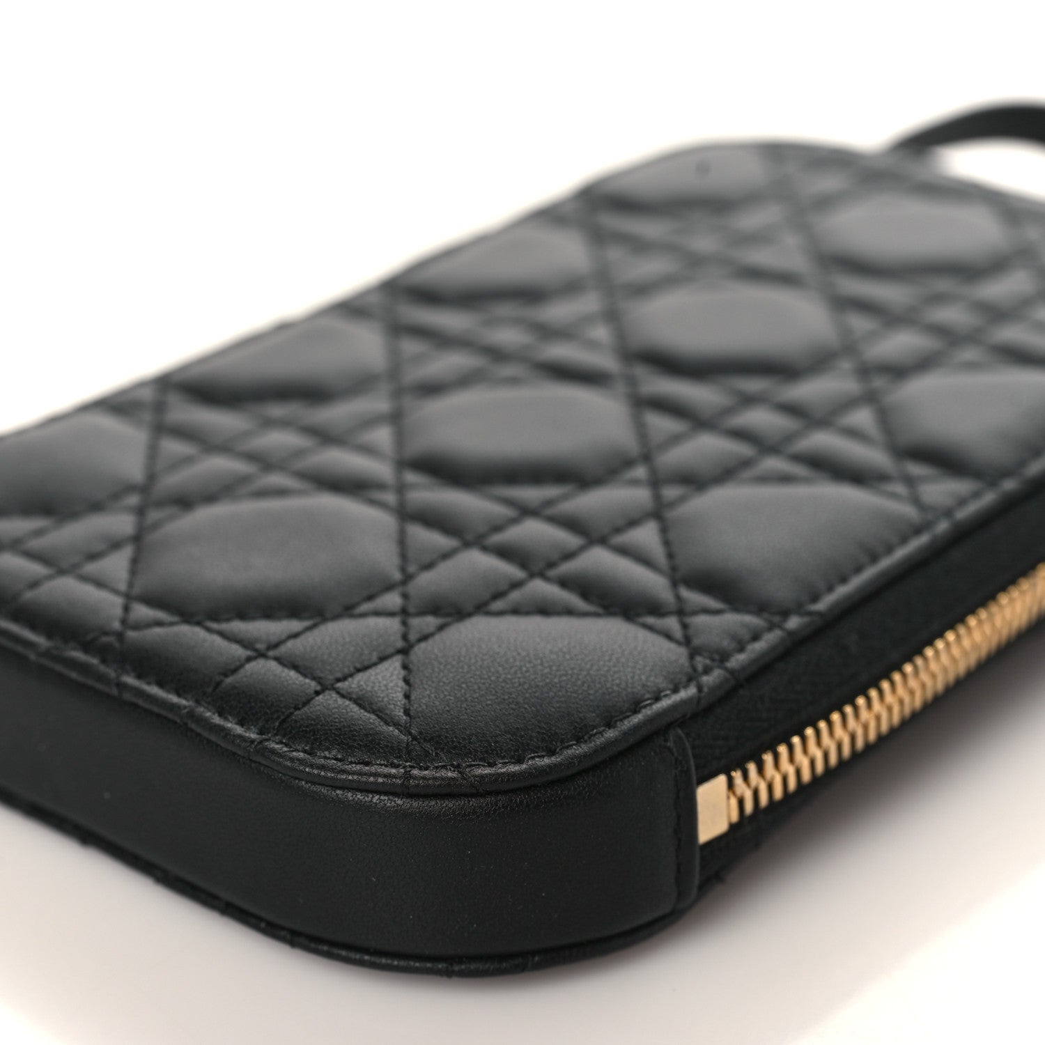 Christian Dior Lambskin Cannage Lady Dior Phone Holder Black 9 of 10