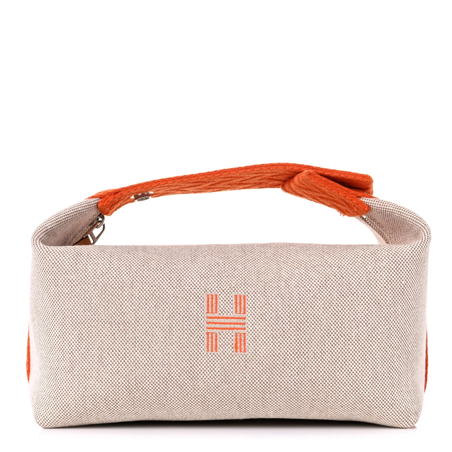 Hermes Canvas Small Bride-A-Brac Pouch Natural Orange 1 of 12