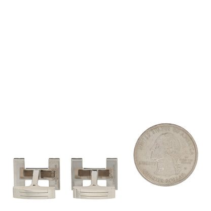 Hermes Palladium H Au Carre Cufflinks Silver 2 of 5