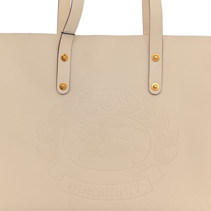Burberry Calfskin Crest Embossed Small Tote Limestone 6 of 8