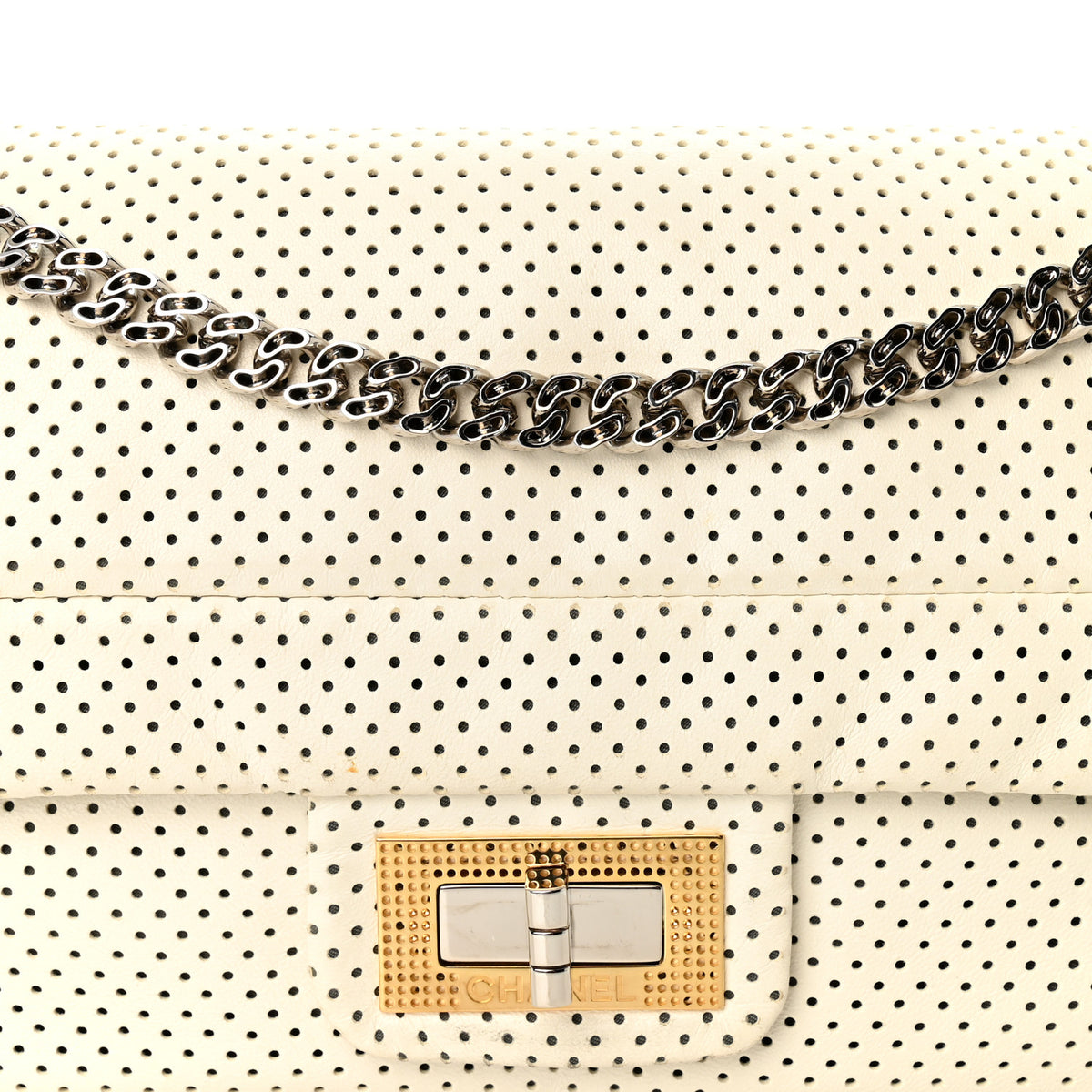 Lambskin Perforated Drill Flap White
