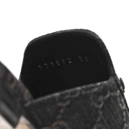 Gucci New Denim GG Malaga Kid Womens Princetown Slippers 38 Grey Black 9 of 10
