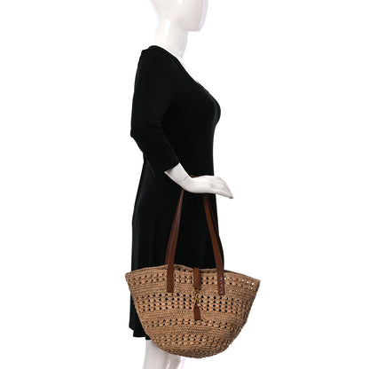 Saint Laurent Raffia Calfskin Small Panier Tote Naturel 2 of 8