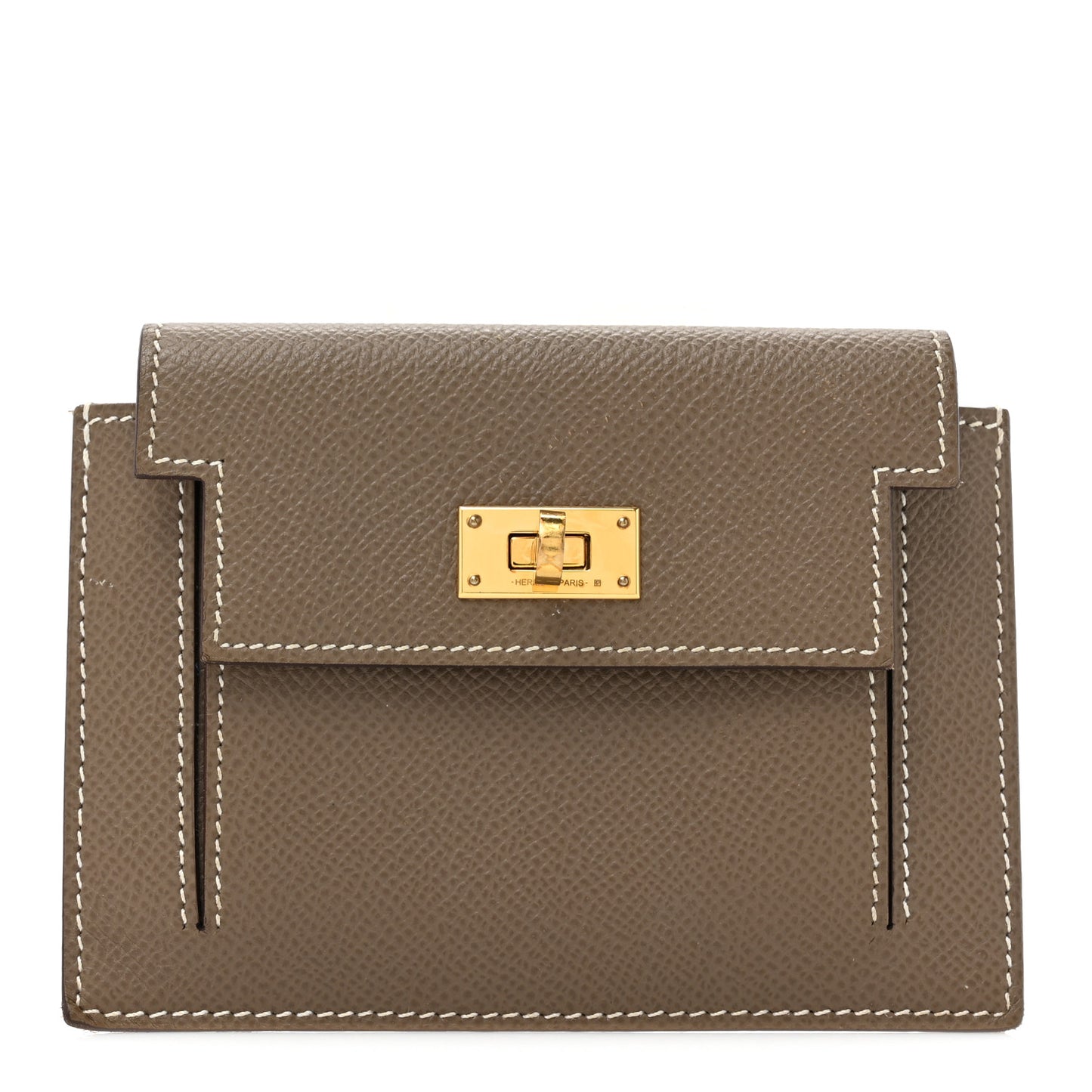 Epsom Kelly Pocket Compact Wallet Etoupe
