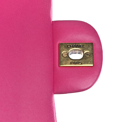Chanel Lambskin Chevron Quilted Medium Double Flap Pink 9 of 17