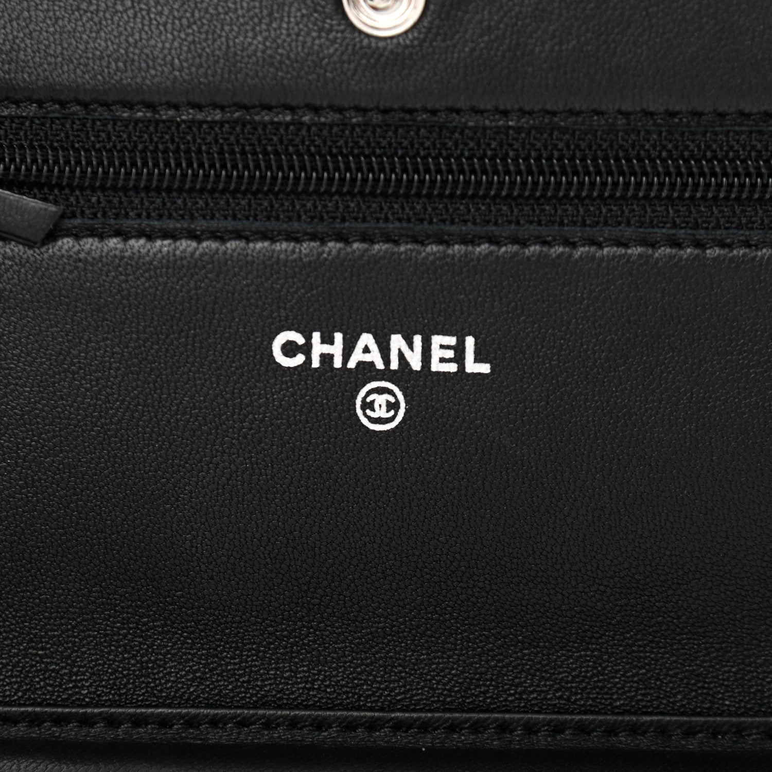 Chanel Lambskin Quilted Wallet On Chain WOC Black 6 of 12