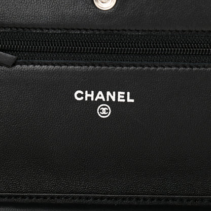 Chanel Lambskin Quilted Wallet On Chain WOC Black 6 of 12