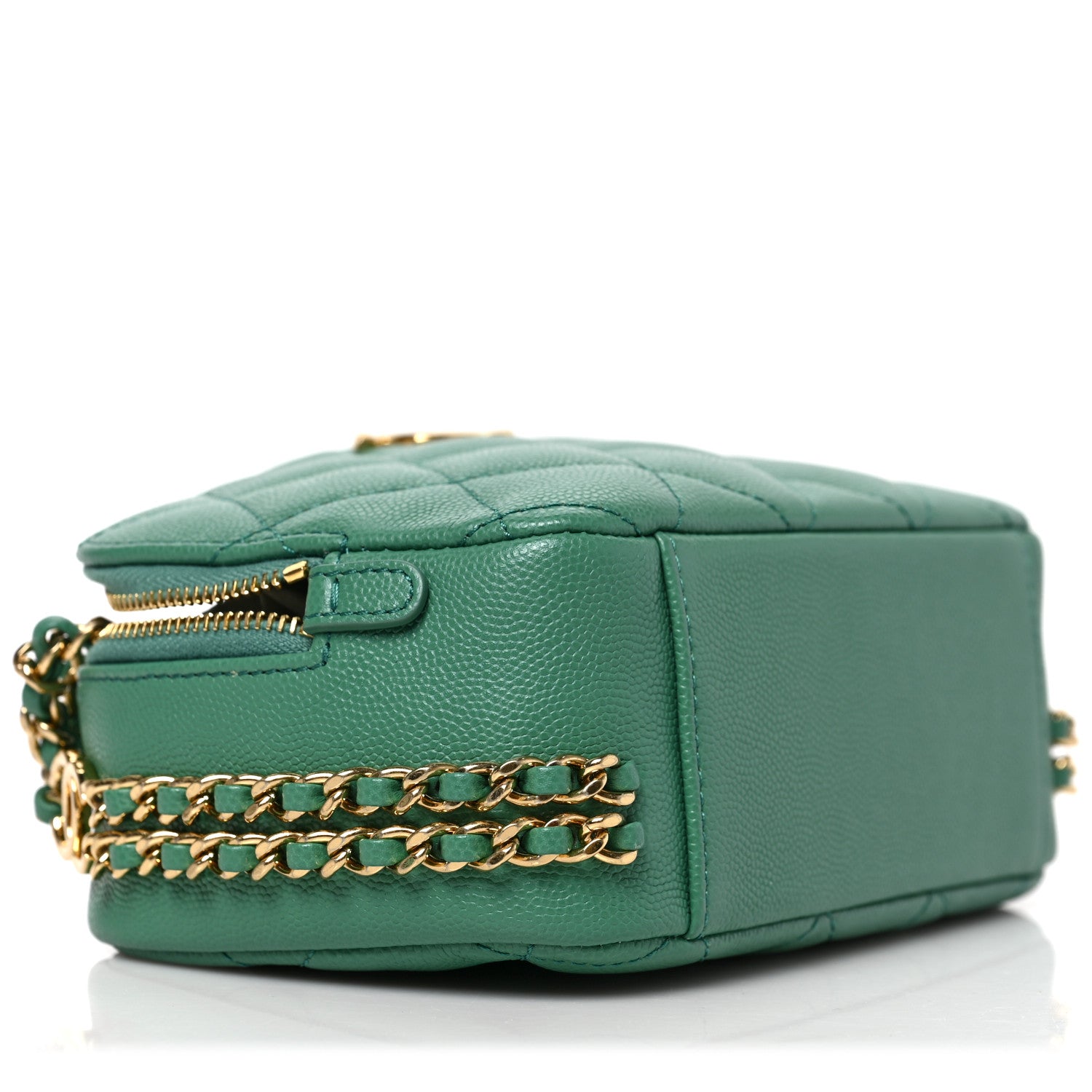 Chanel Caviar Quilted Mini CC You Camera Case Dark Green 8 of 9