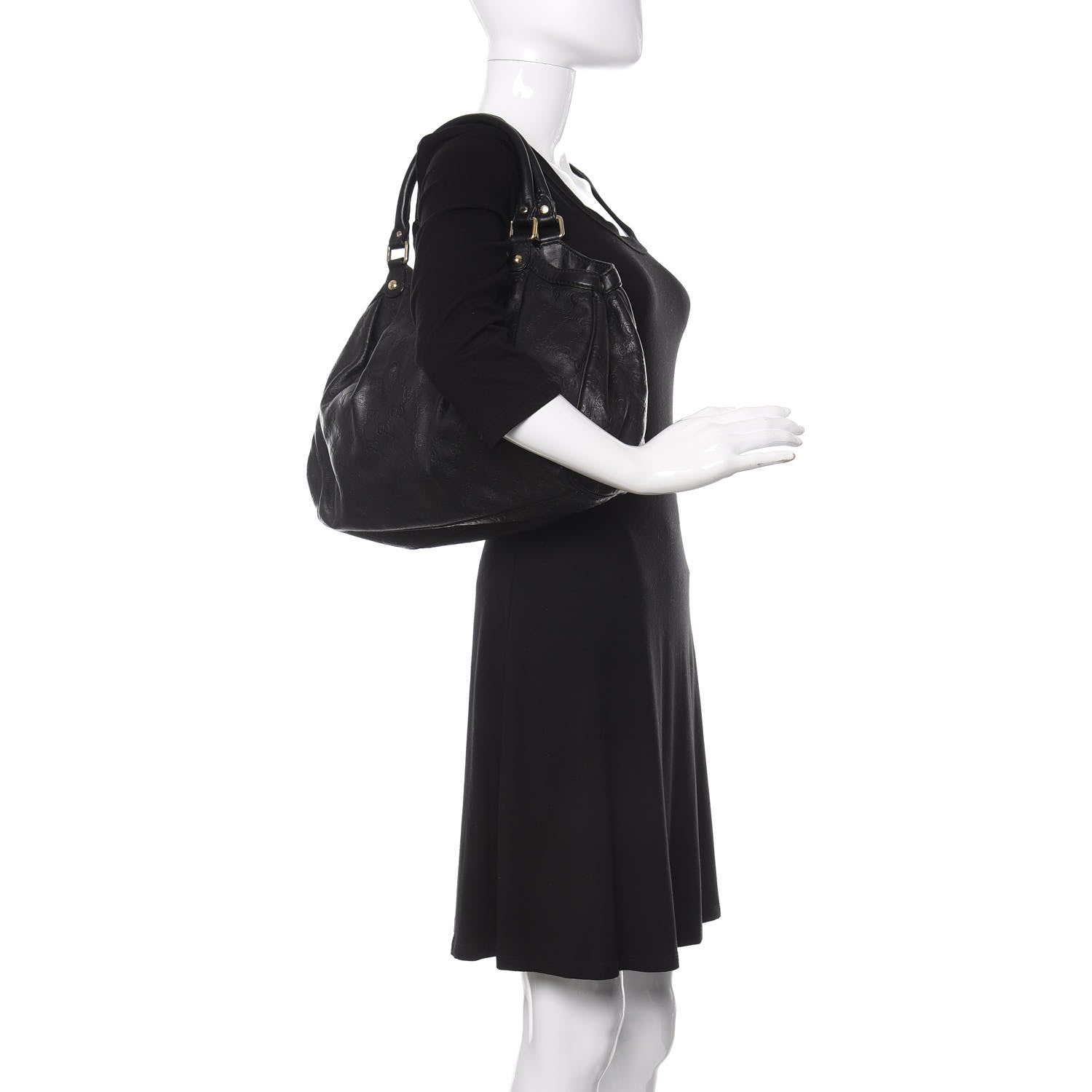 Gucci Guccissima Medium Sukey Tote Black 2 of 17