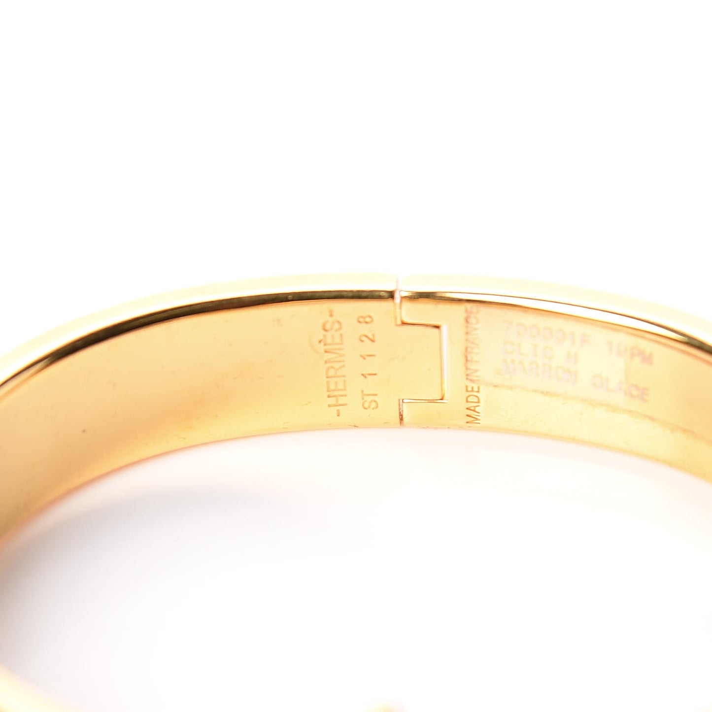 Enamel Clic Clac H Narrow Bracelet PM Marron Glace