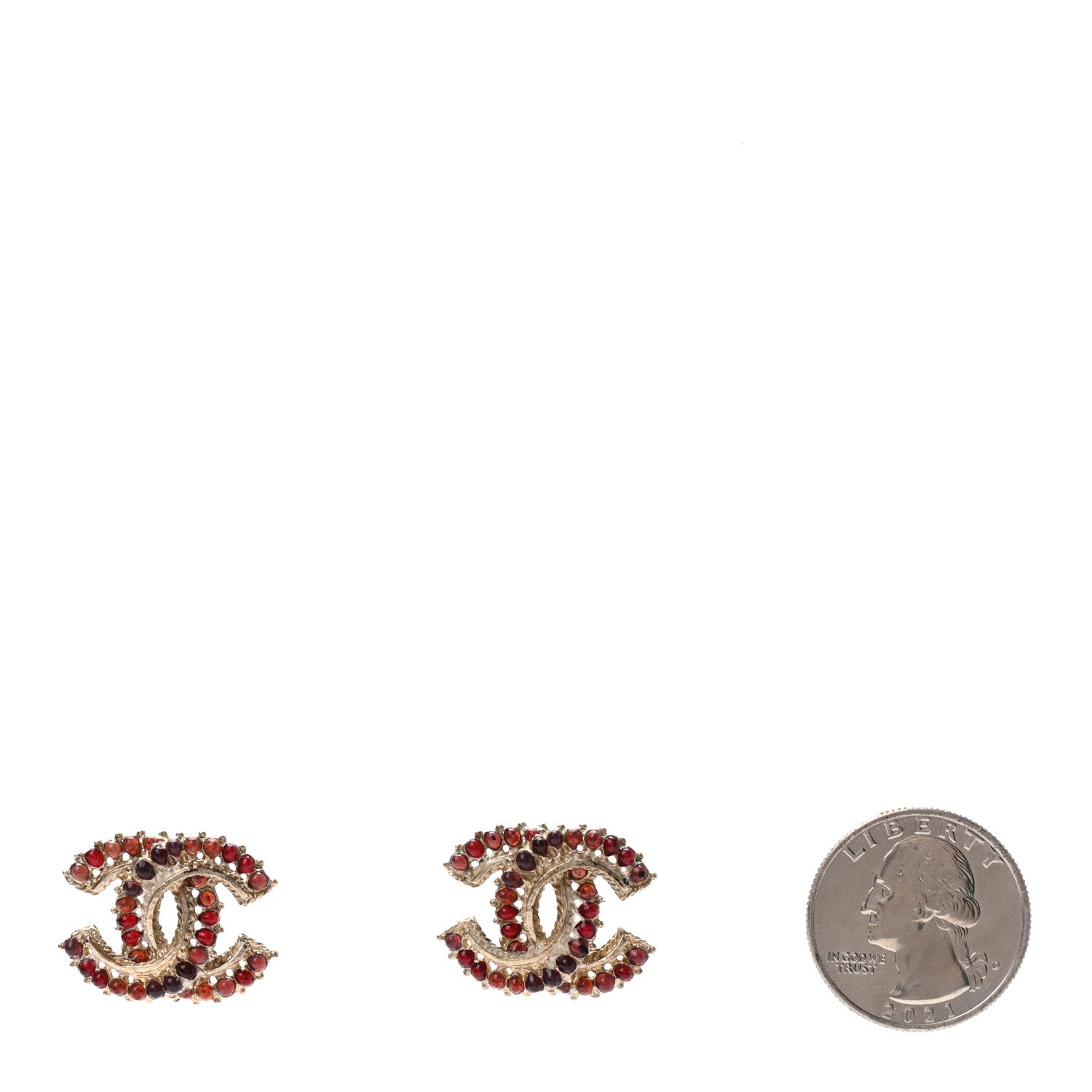 Chanel Enamel Poured Glass CC Earrings Gold 2 of 4