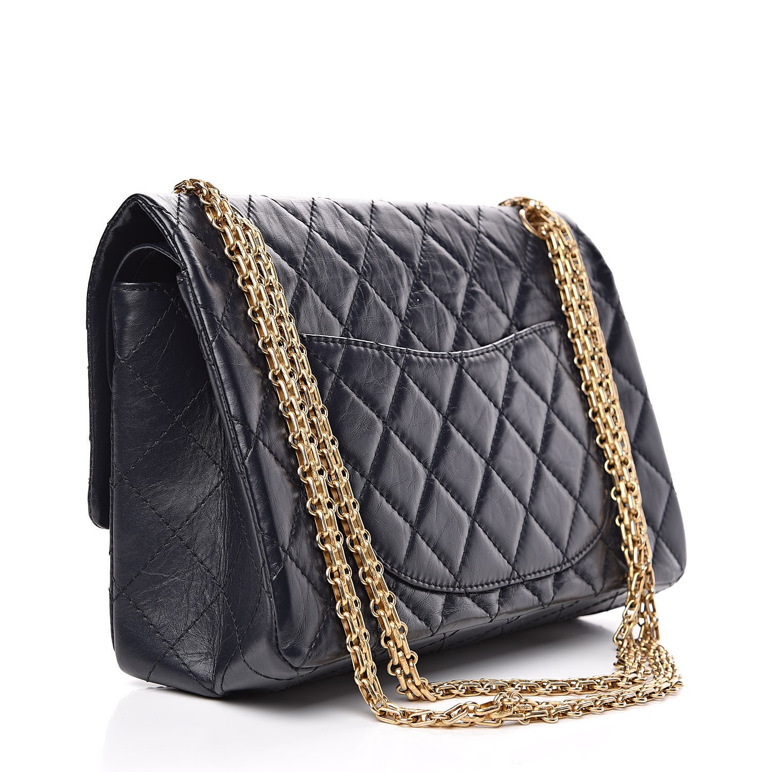 Chanel Aged Calfskin Quilted 2.55 Reissue 226 Flap Navy Blue 3 of 10
