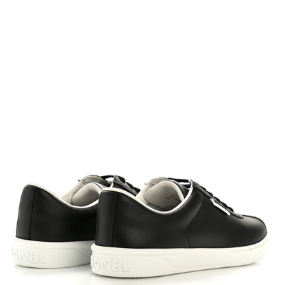 Chanel Calfskin CC Womens Sneakers 37.5 Black 5 of 10