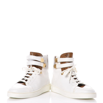 Louis Vuitton Calfskin Reverse Monogram Boombox High Top Sneakers 38.5 White 6 of 11