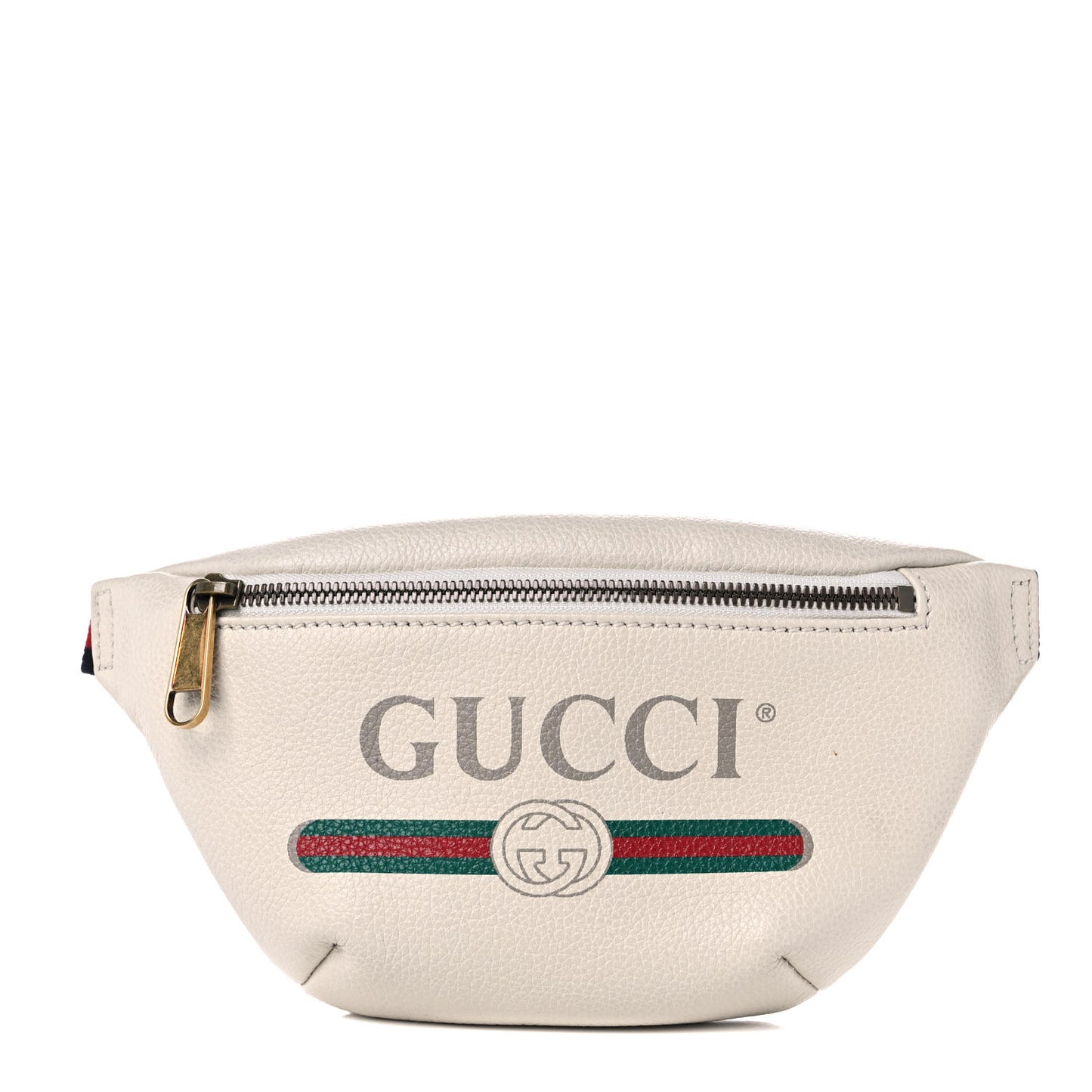 Grained Calfskin Small Logo Belt Bag White