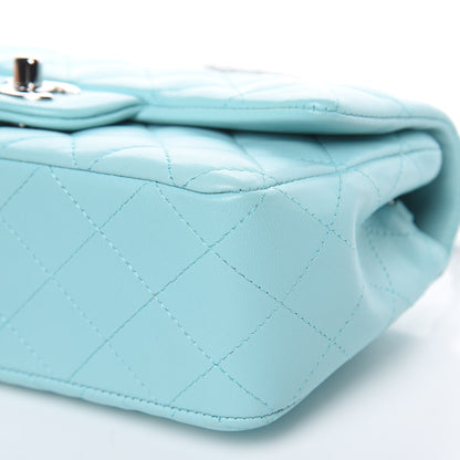 Chanel Lambskin Quilted Mini Rectangular Flap Light Blue 9 of 11