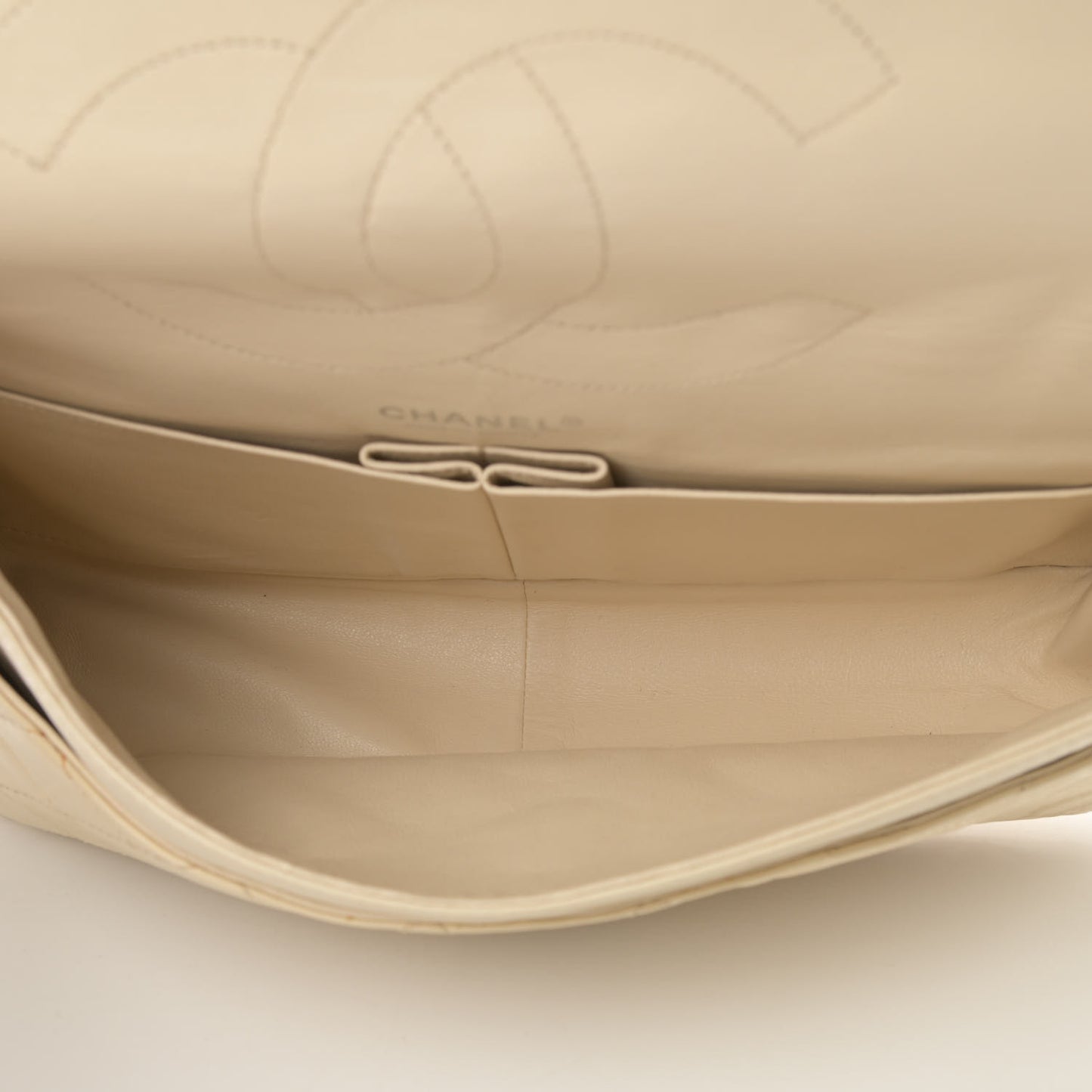 Aged Calfskin Quilted 2.55 Reissue 227 Flap Beige
