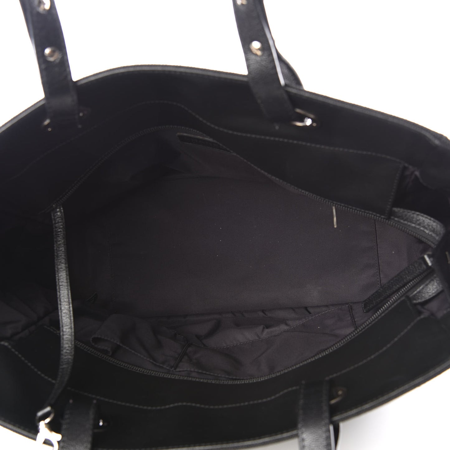 Coated Canvas Quilted Large Paris Biarritz Tote Black