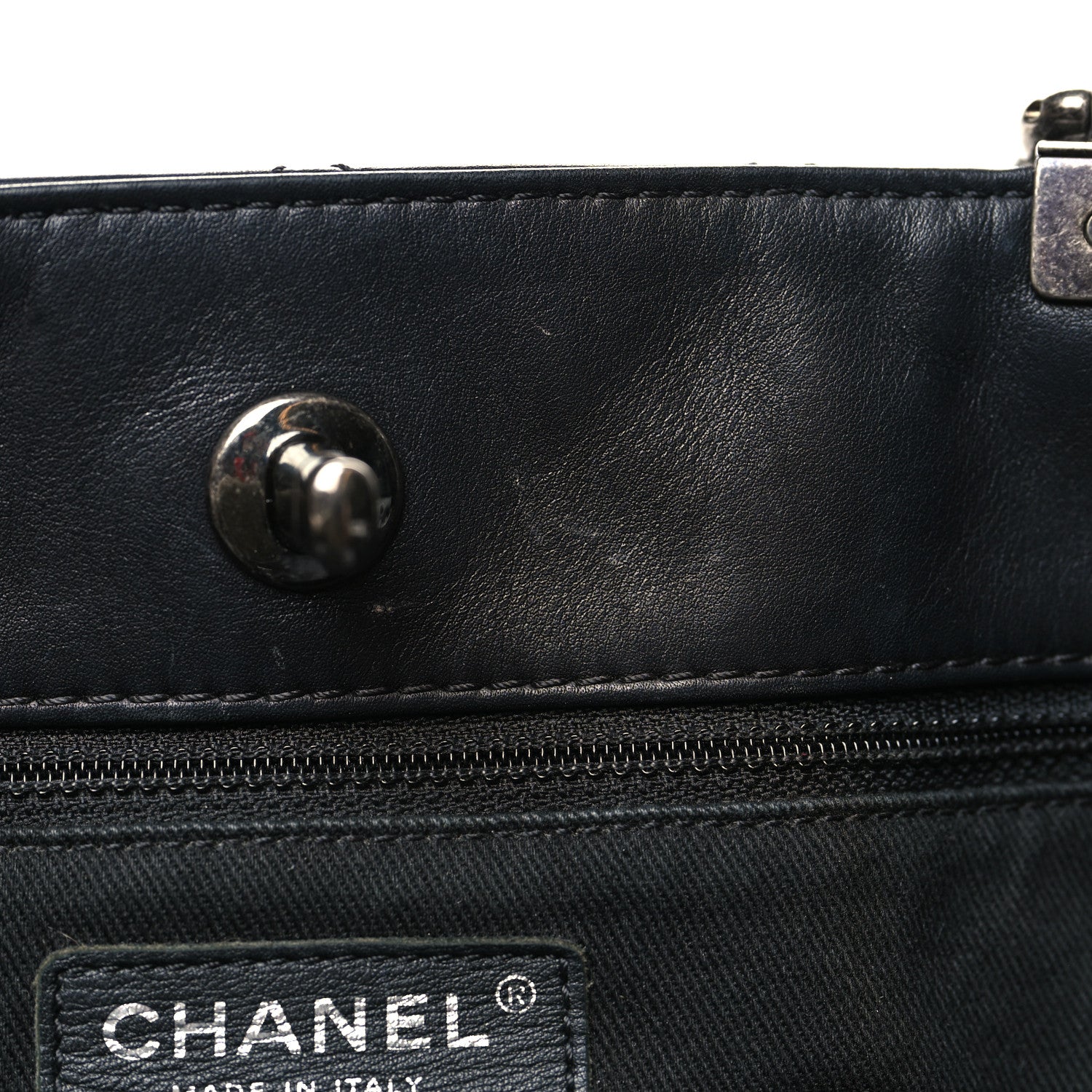 Chanel Calfskin Quilted Small Shopping In Chains Tote Black 13 of 14