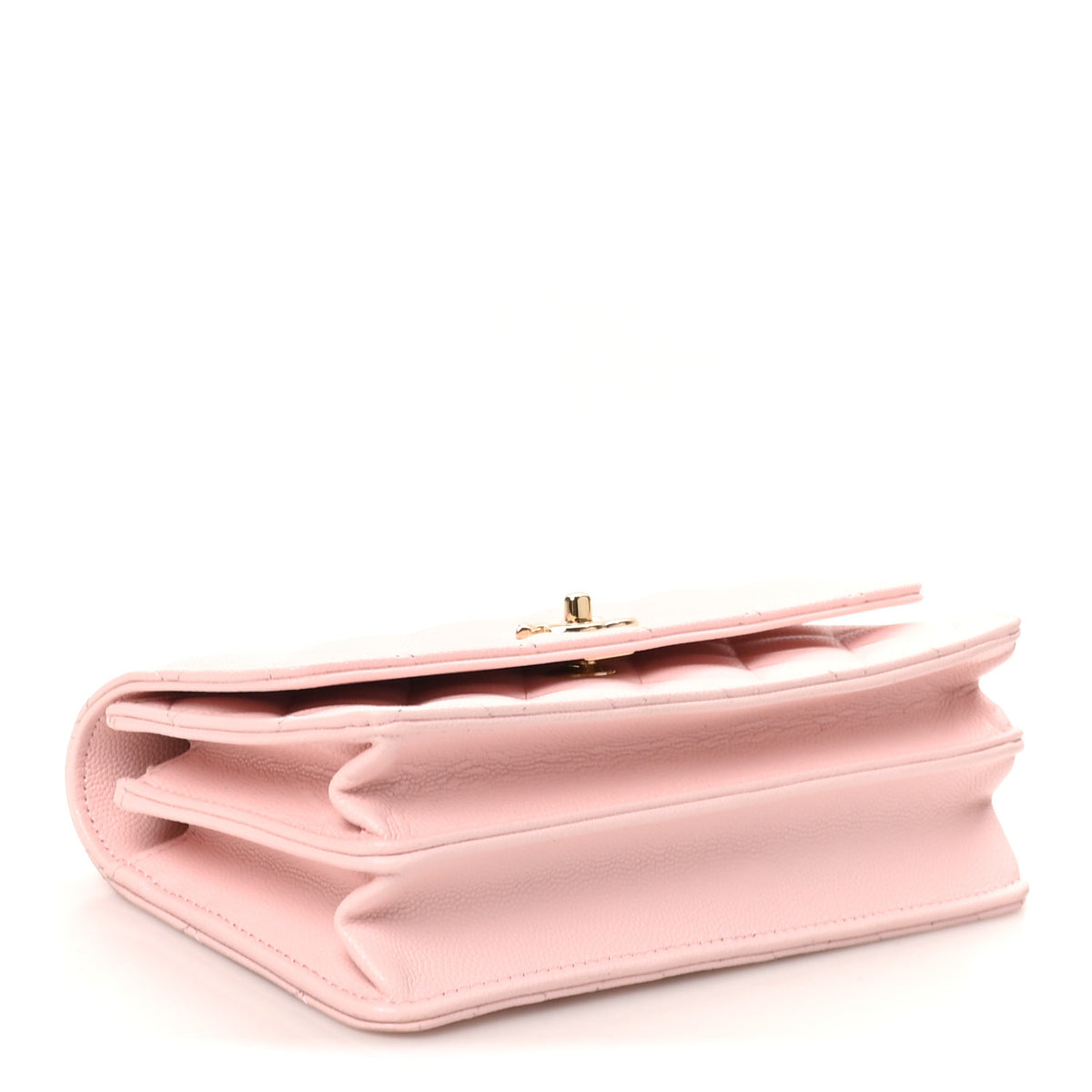 Lambskin Quilted Pearl Top Handle Clutch With Chain Light Pink