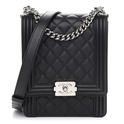 Chanel Calfskin Quilted North South Boy Flap Black 1 of 9