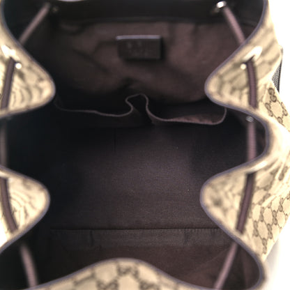 Gucci Monogram Dollar Calfskin O Drawstring Backpack Beige Ebony Testa di Moro Dark Chocolate 4 of 8
