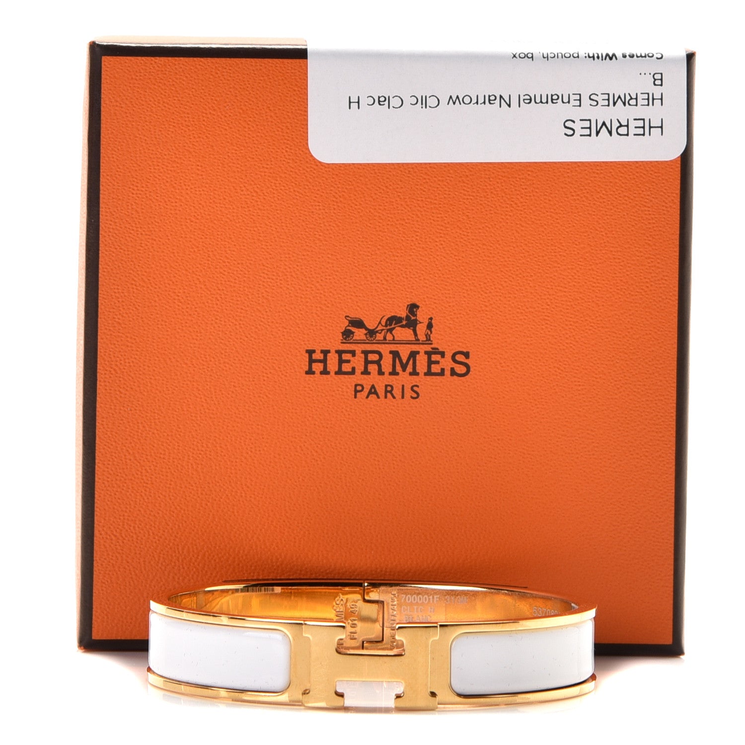 Hermes Enamel Narrow Clic Clac H Bracelet GM White 6 of 6