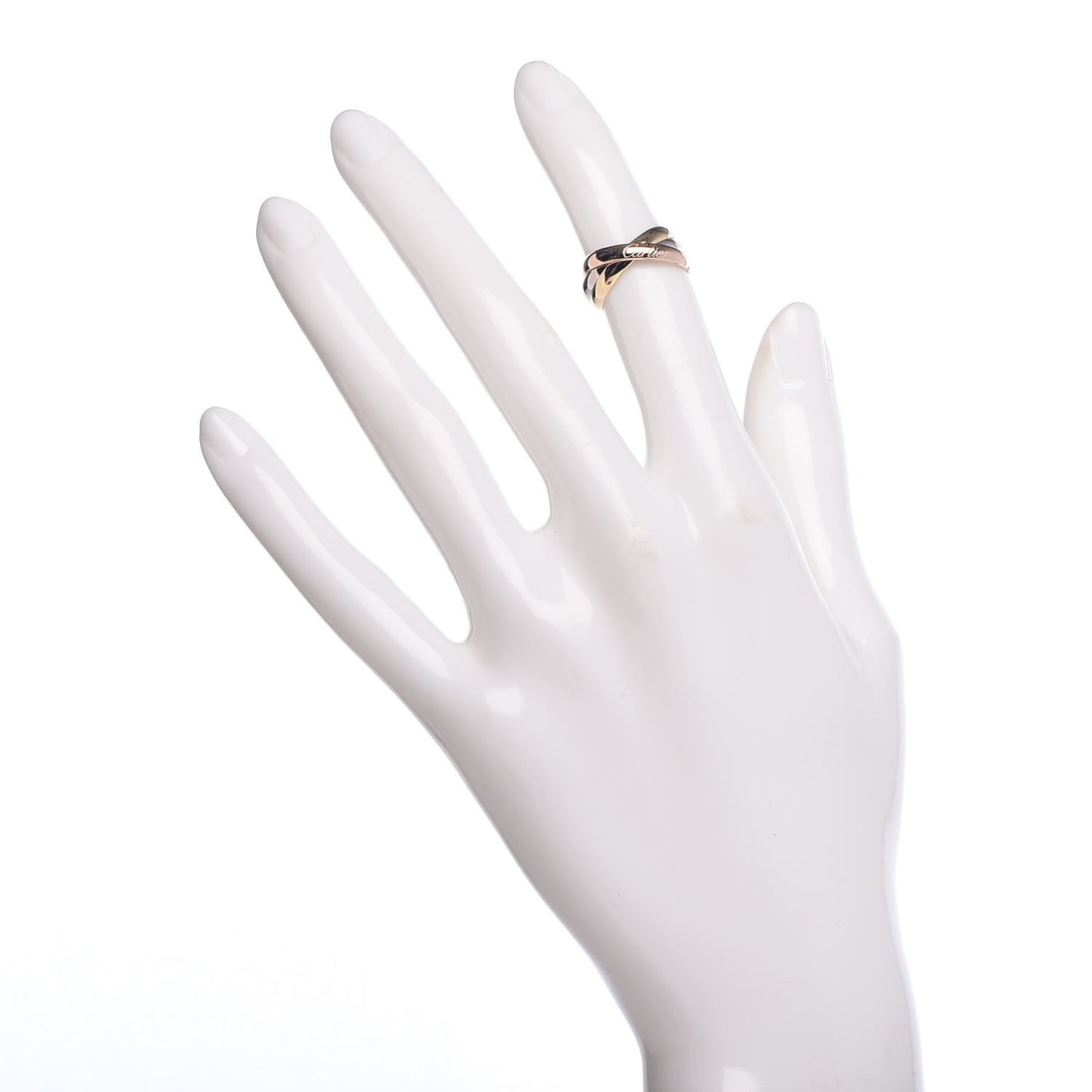 18K Pink Yellow White Gold Small Trinity Ring 47 4.25