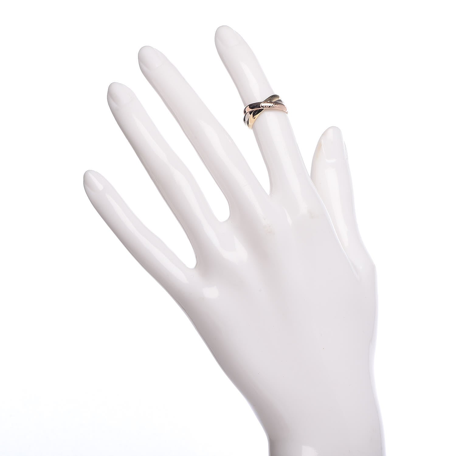 Cartier 18K Pink Yellow White Gold Small Trinity Ring 47 4.25 2 of 5