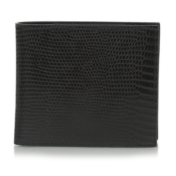 Prada Lizard Mens Billfold Wallet Black 1 of 11