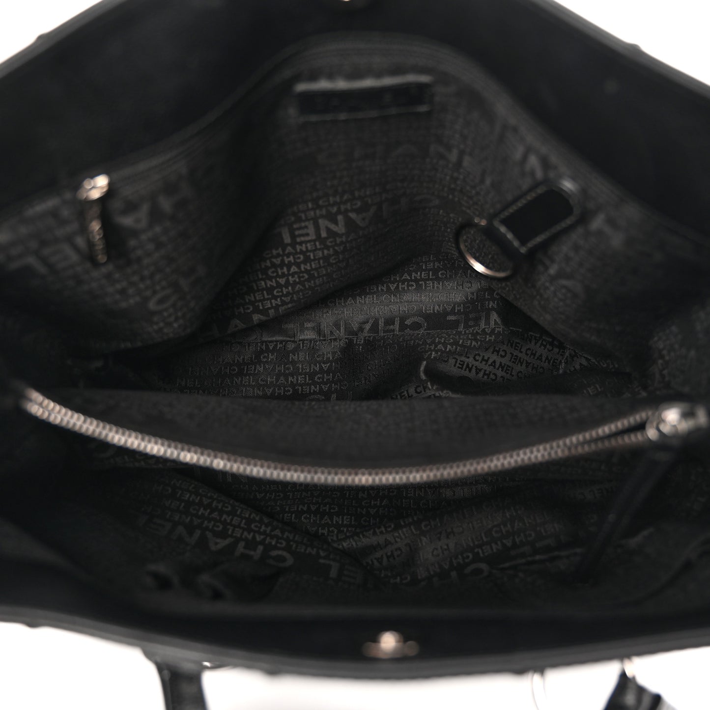 Caviar Square Stitched Large Tote Black