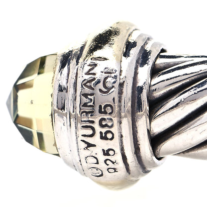 David Yurman Sterling Silver 14K Yellow Gold Prasiolite 7mm Cable Classics Bracelet 5 of 6