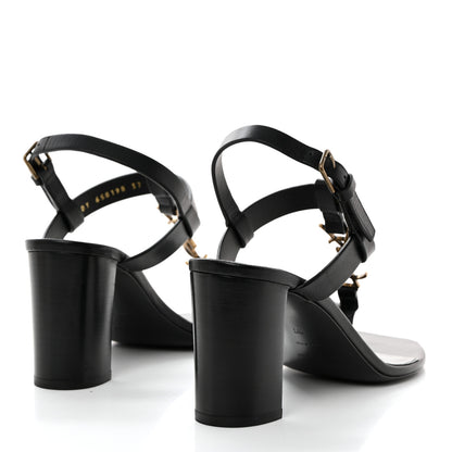 Saint Laurent Calfskin Cassandra Sandals 37 Black 4 of 8