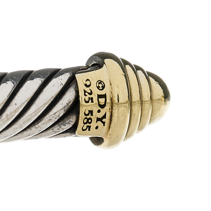 David Yurman Sterling Silver 14K Yellow Gold 5mm Cable Classics Bracelet 3 of 4