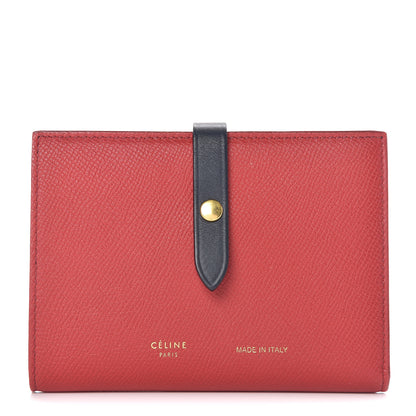 Celine Grained Calfskin Medium Multifunction Strap Wallet Coquelicot 1 of 10