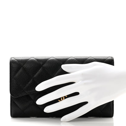 Chanel Caviar Quilted Large Flap Wallet Black 2 of 10