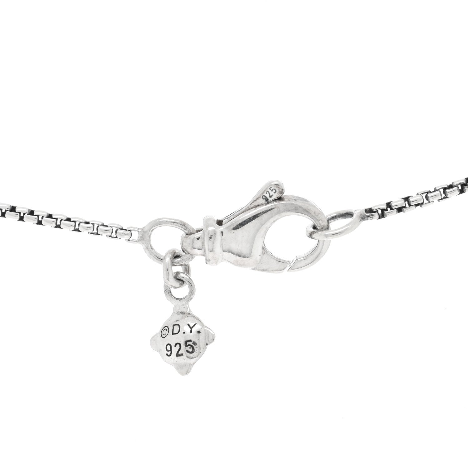 David Yurman Sterling Silver Diamond 9mm Petite Pave Pendant Necklace 4 of 4