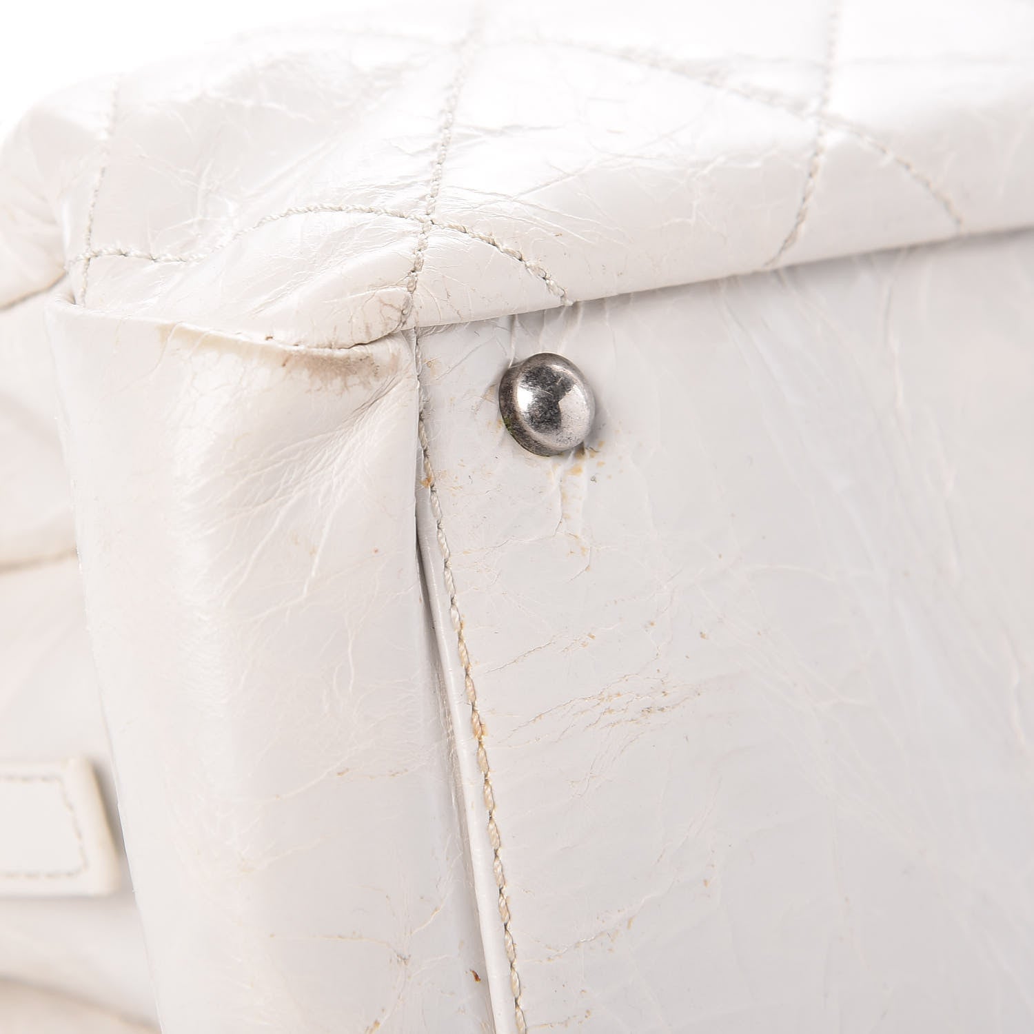 Chanel Glazed Crackled Calfskin Small Reissue Tote White 17 of 20