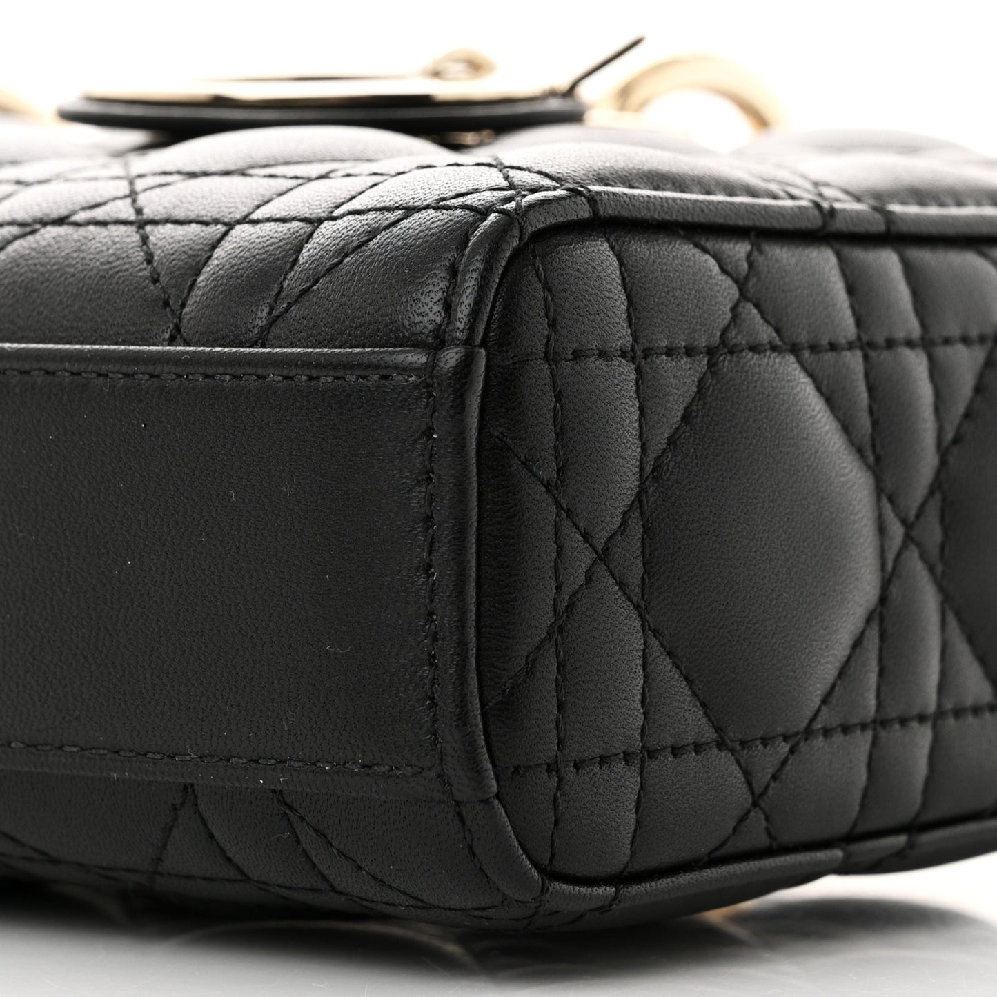 Lambskin Cannage Medium Lady D-Joy Black