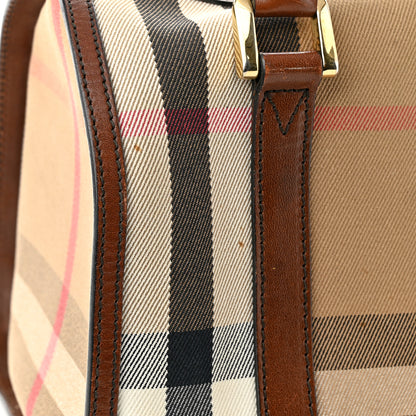 Burberry House Check Bridle Calfskin Small Bowling Bag Dark Tan 11 of 15