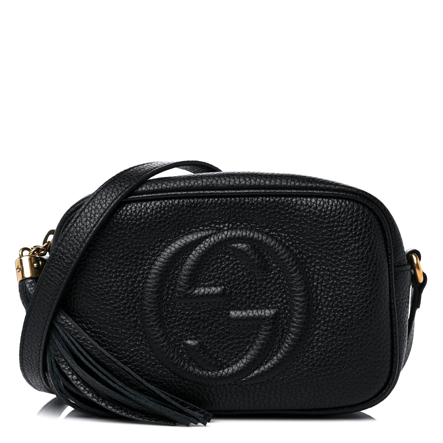 Pebbled Calfskin Mini Soho Disco Bag Black