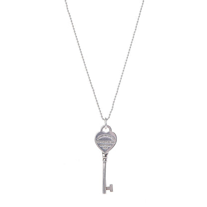Tiffany Sterling Silver Return to Tiffany Heart Key Pendant Necklace 1 of 6